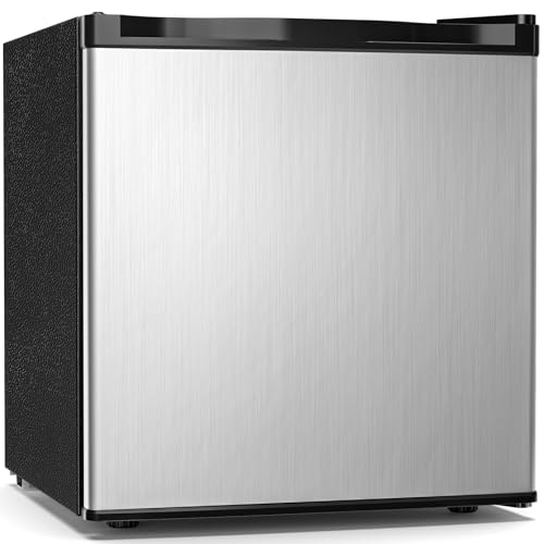 Antarctic Star 1.7 Cu.Ft Compact Refrigerator,Adjustable Thermostat,Removable Glass Shelf,Single Reversible Door Mini Fridge for Bedroom,Office,Dorm,Silver