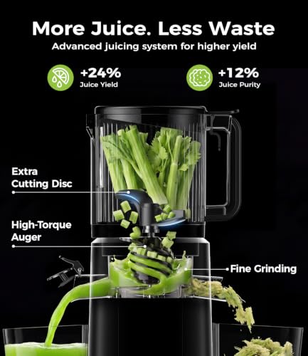 ONELIVE Cold Press Juicer Machine, 6.5" Wide Chute, 3L, Easy to Clean