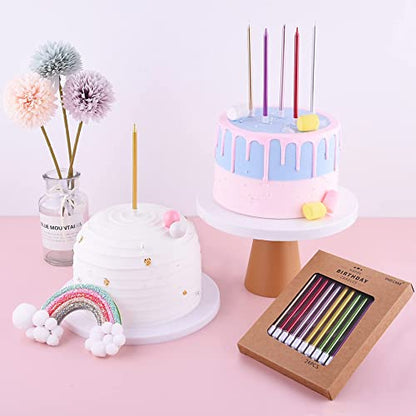 PHD CAKE Gold Long Thin Metallic Birthday Candles, Cake Candles, Birthday Parties, Wedding Decorations, Party Candles, Cake Decorations