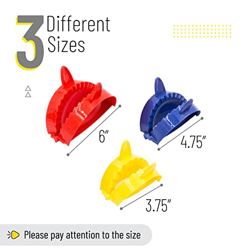 BTaT- Dough Press Set, 3 Pack, Dumpling, Empanada, Pastry and Turnover Press, Hand Pie Maker, Meat Pie Cutter