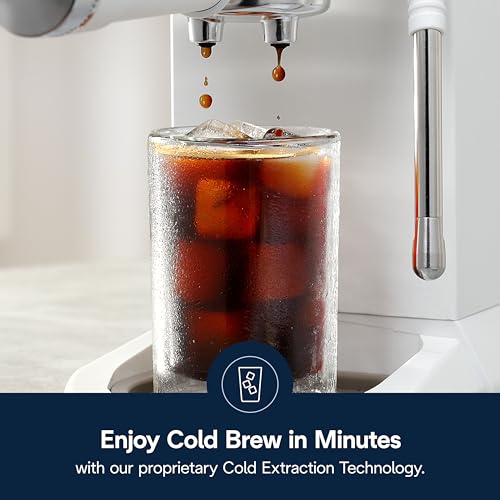 De'Longhi Dedica Duo Compact Espresso Machine - Cold Brew Coffee Maker with Milk Frother Wand- for Espresso, Hot & Iced Coffee, Cappuccinos, Lattes & Home Barista Brewing, Vanilla