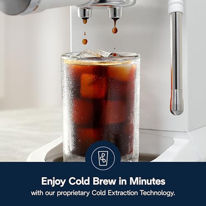 De'Longhi Dedica Duo Compact Espresso Machine - Cold Brew Coffee Maker with Milk Frother Wand- for Espresso, Hot & Iced Coffee, Cappuccinos, Lattes & Home Barista Brewing, Vanilla