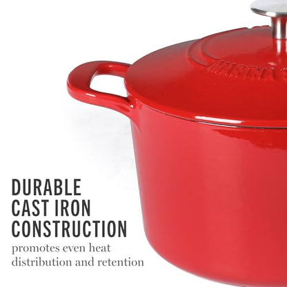 Martha Stewart Gatwick 4 Quart Enamel Cast Iron Dutch Oven - Red