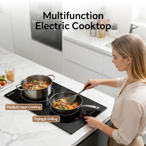Ranein 12 Inch 2 Burner Induction Cooktop, 1800W, 120V