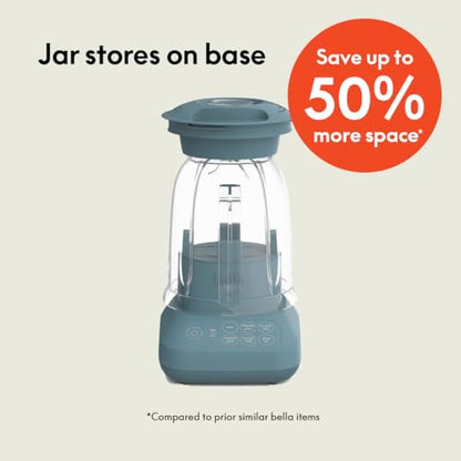 bella 10 Speed Countertop Blender, Juicer & Smoothie Maker, Fits-anywhere™ Kitchenware, Slim Flip & Store Design, Dishwasher Safe 48oz Capacity Pitcher & Lid, Stainless Steel Blade, 450 Watt, Surf