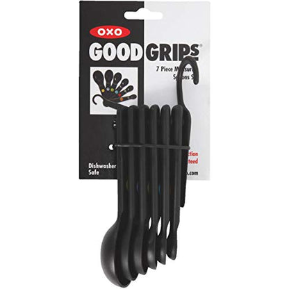 OXO International 11110801 Good Grips Measuring Spoon Set, Black Plastic, 6-Pc. - Quantity 1