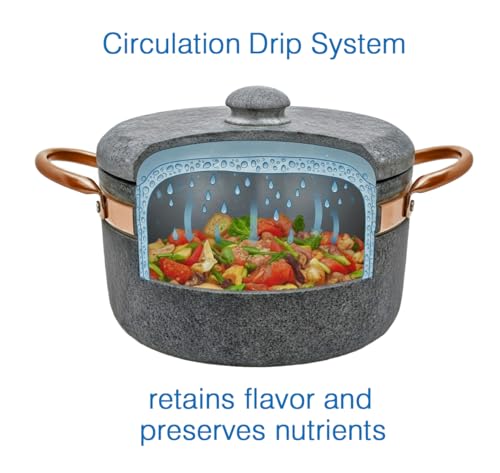 Cookstone 3 quarts Dutch oven with copper handles | Handcrafted from a block of pure soapstone | Unique, durable and eco-friendly | Non-toxic and Non-stick | THE GREEN ALTERNATIVE TO CAST IRON