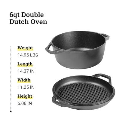 Lodge Chef Collection 6qt Double Dutch Oven