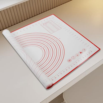 Dough Mat Pastry Silicone Baking Mats 32x24" Red for Rolling Dough Kneading Sheet Sourdough Bread Baking Supplies