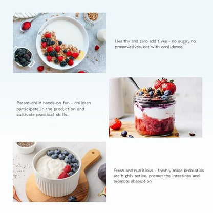DiDimo Yogurt Maker, 1.37 QT Automatic Greek Yogurt Machine with Constant Temperature Control, Yogurt Maker Machine for Probiotic, Curd, Small Stainless Steel Container for Home Kitchen