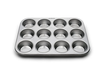 Fox Run Muffin and Cupcake Pan, 12 Standard Cup Stainless Steel Muffin Pan