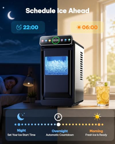 Silonn Countertop Ice Maker with Smart Touchscreen, Ambient Light & Timer