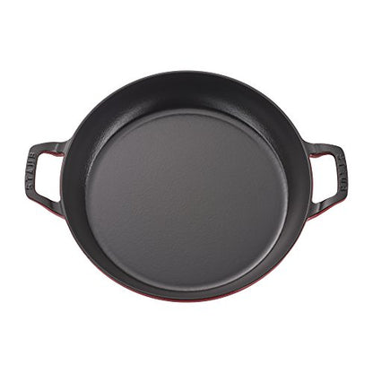 Staub Cast Iron Braiser with Glass Lid, Dutch Oven, 3.5-quart, serves 3-4, Made in France, Cherry