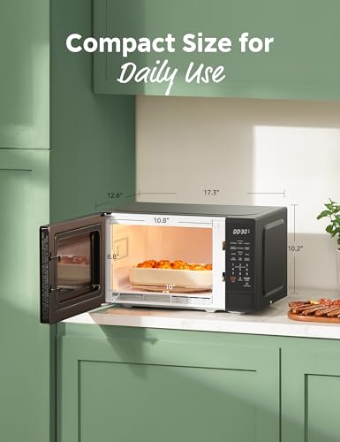 COMFEE CMO-C20M1WB Countertop Microwave Oven with 11 power levels, Fast Multi-stage Cooking, Turntable Reset Function, Speedy Cooking, Weight/Time Defrost, Memory function, Children Lock, 700W