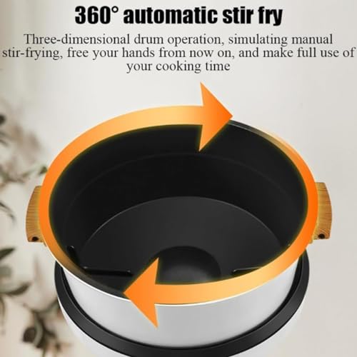 Auto Cooking Wok Fried Rice Machine, 8L 2000W Automatic Cooking Machine,3-Speed Pot Body Adjustment, Automatic Thermal Cleaning, Perfect for Christmas & New Year Parties