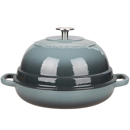 EDGING CASTING Enameled Cast Iron Dutch Oven Pot with Lid, Round Bread Oven for Homemade Sourdough Bread Baking, 6 Quart, Slateblue