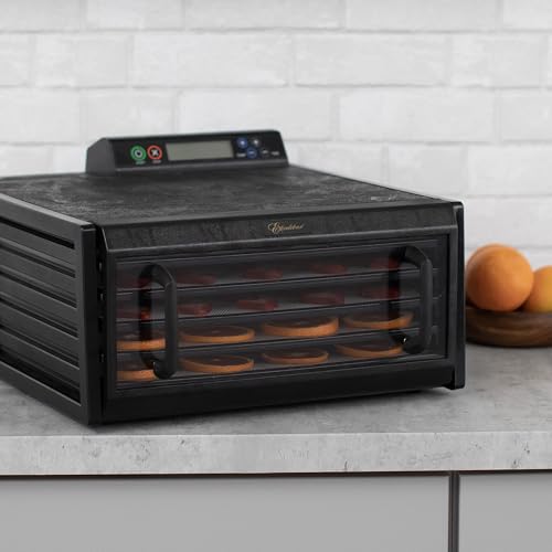 Excalibur 3548CDB Electric Food Dehydrator Features Adjustable Thermostat and Digital 48-Hour Timer Faster and Efficient Drying, 5-Tray, Black