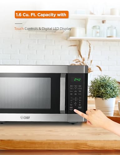 Commercial Chef 1.6 Cu. Ft. Countertop Microwave Oven, CHM16MS6, Stainless