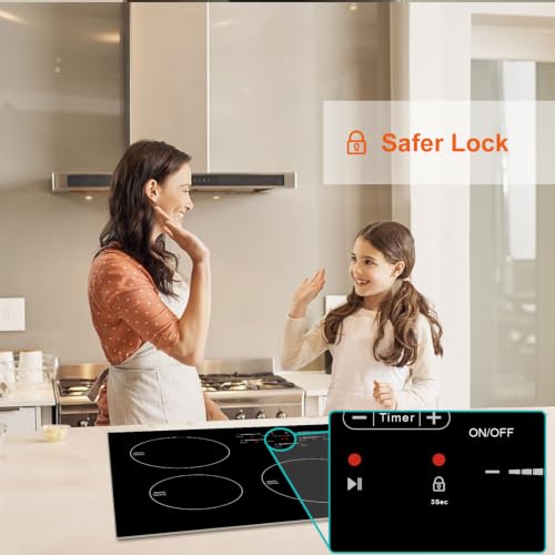 AMZCHEF 30" Built-in Induction Cooktop, 9 Levels, 240V, No Plug, 10600W