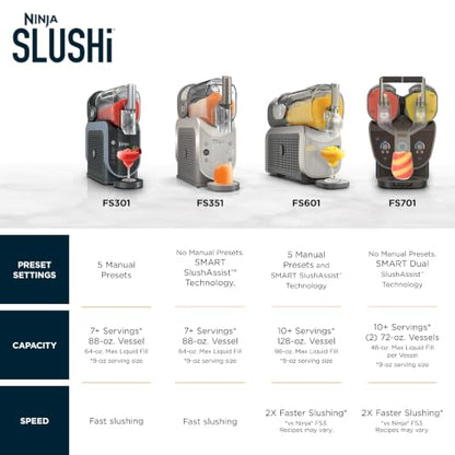 Ninja SLUSHi Professional Drink Maker, 7+ Servings, Black, FS301