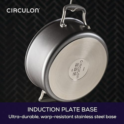 Circulon A1 Series Dishwasher Safe, Induction Ready, Metal Utensil Safe, 5-Quart Dutch Oven with Lid - Graphite