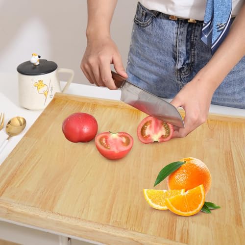 24" x 20" Reversible Wooden Pastry Board Wood Pasta Board with Lip Bread Board Cutting Board Chopping Board Pie Board with Engraved Ruler for Counter Top Kitchen-Wood