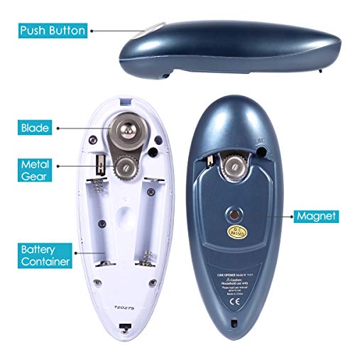 Electric Can Opener, One-Touch Automatic Can Openers with Smooth Edge, Food-Safe, Battery Operated, Hands-Free Can Opener Electric for Seniors with Arthritis, Kitchen Gadget Gift for Left Handed