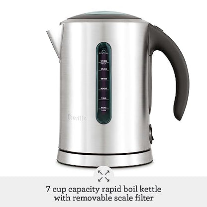 Breville BKE700BSS Soft Top Pure Hot Water Kettle, 7 Cup, Brushed Stainless Steel