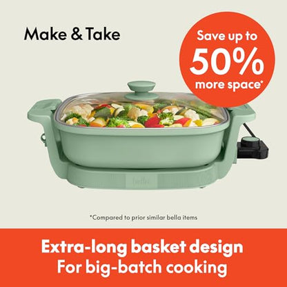 bella Fits-Anywhere™ SAUTE Make & Take Skillet, Non-Toxic Ceramic, Seaglass