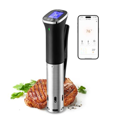 INKBIRD WiFi Immersion Circulator for Sous Vide, IPX7 Waterproof 1000W Sous Vide Cooker, Accurate Sous Vide Machine with Free App Recipes, Stainless Steel Immersion Cooker & Sous Vide Circulator