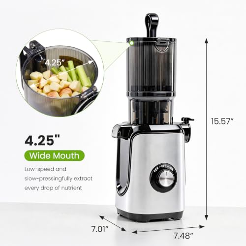 KMFurnila Juicer Machines, Electric Slow Masticating Cold Press Juicer