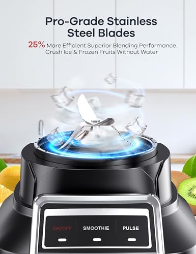 Ganiza Smoothie Blender, 1800W Peak Power Professional Countertop Blenders for Kitchen, 64oz Large Capacity Juice Pitcher with CentriFlow Ribs Patent, High-Speed Smoothie Maker for Ice/Frozen Fruit