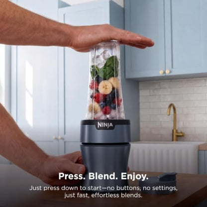 Ninja Nutri-Plus Personal Blender, 900PW, (3) 20oz Cups, Blue, BN301BLBRN