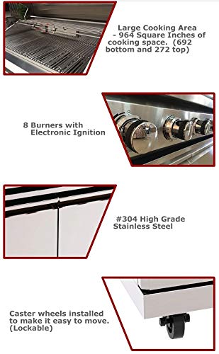 MCP Island Grills Modular 3 Piece Island Electric and Propane or Natural Gas BBQ Outdoor Stainless Steel Grill Kitchen, with Double Wine Refrigerator, Sink, Rotisserie, Black Marble Top and FREE Protective Canvas Cover, 08BF-DF