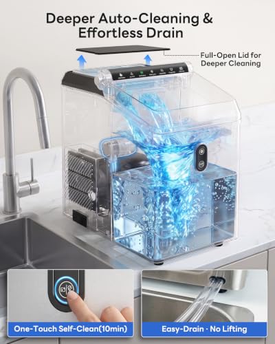 Nugget Ice Maker Countertop,55LBS/Day Ready in 4 Mins, Stainless Steel