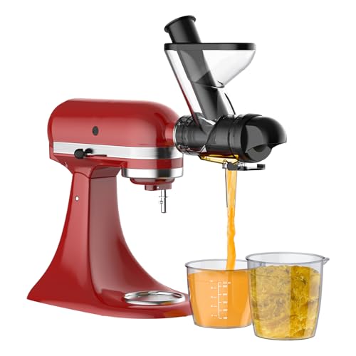 Masticating Juicer Attachment for KitchenAid Stand Mixer, Cold Press Juicer Machine, Slow Masticating Juicer Attachment with Dual Feed Chute, For KitchenAid Mixer Attachments by Gvode