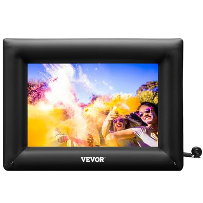 VEVOR Inflatable Projector Screen for Outdoor Use with 350W Air Blower, Oxford Fabric Material, Supports Front/Rear Projection,Black