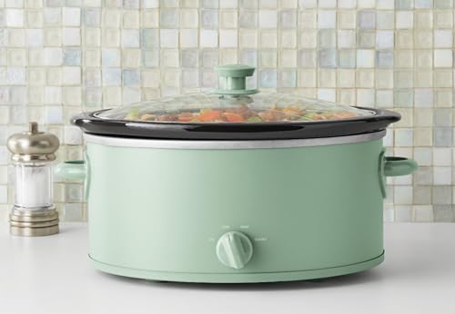 6 Quart Manual Slow Cooker, Green Sage