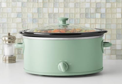 6 Quart Manual Slow Cooker, Green Sage