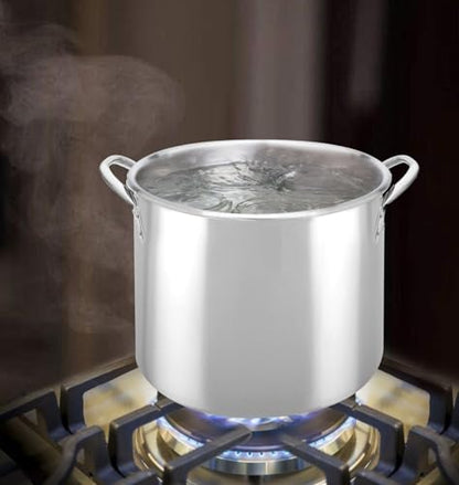 Bene Casa Stainless-Steel Stock Pot with lid, 16-quart capacity stock pot, reinforced bottom stainless-steel stock pot