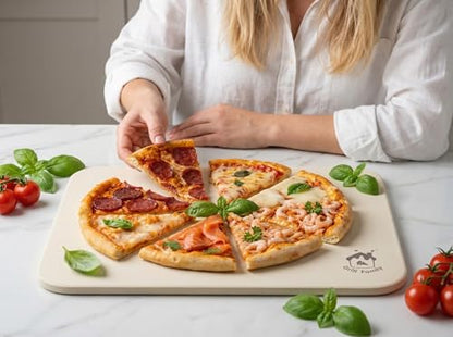 Pizza Stone for Oven & Grill, 15 x 12" x 0.6" Thick Large Baking Stone for Artisan Bread & Homemade Baking, RV Oven, Cordierite Stone by GRILL FAMILY