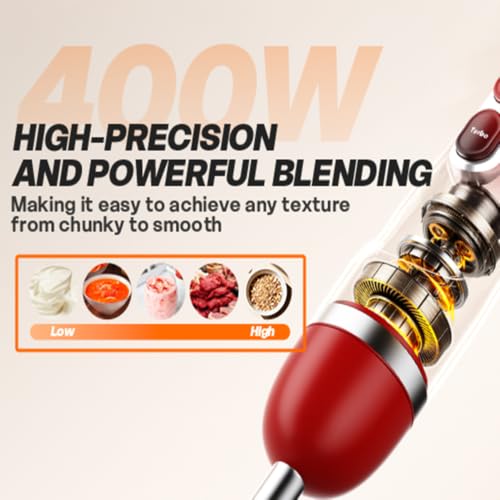 Immersion Blender Corded Hand Blenders 400 Watts Emulsifier Blending Soup