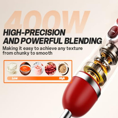 Immersion Blender Corded Hand Blenders 400 Watts Emulsifier Blending Soup