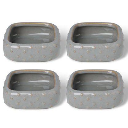 GDCZ 5 Oz Ceramic Ramekins, Caramel Pudding Baking Bowl, For Personal Pudding, Creme Brulee, Souffle, Serving Dip, Custard, Ice Cream, Microwave and Dishwasher Safe, Set of 4 (Grey)