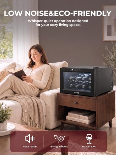FOHERE 8 Bottles Wine Cooler Refrigerator, Small Wine Fridge Freestanding
