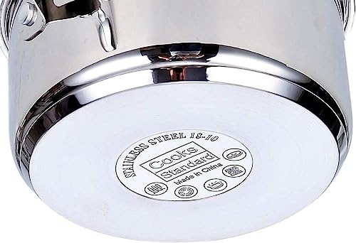 Cooks Standard Classic Stainless Steel Stock Pot with Lid, Large Cooking Pot for Pasta, Soup, Spaghetti, Oven Safe, Dishwasher Safe, Induction Compatible Cookware, 12-Quart