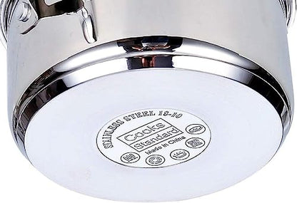 Cooks Standard Classic Stainless Steel Stock Pot with Lid, Large Cooking Pot for Pasta, Soup, Spaghetti, Oven Safe, Dishwasher Safe, Induction Compatible Cookware, 12-Quart