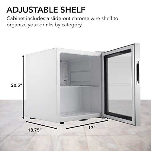 Whynter Beverage Refrigerator with Double-Layer Glass Door, 68-Can 1.6 Cu Ft Freestanding Drink Mini Fridge, BR-062WS, Stainless Steel
