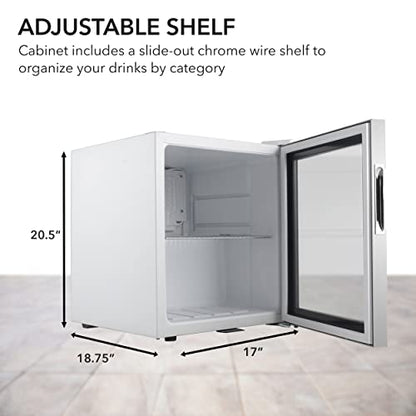 Whynter Beverage Refrigerator with Double-Layer Glass Door, 68-Can 1.6 Cu Ft Freestanding Drink Mini Fridge, BR-062WS, Stainless Steel