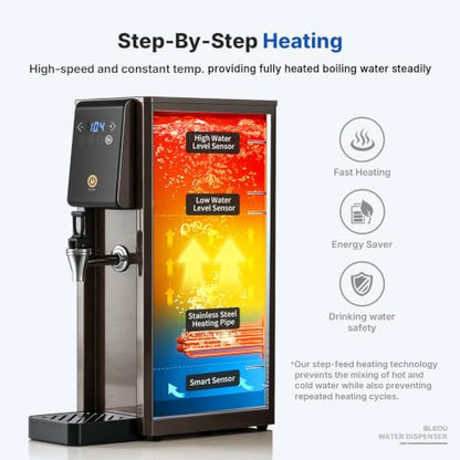 Bleou 1800W Commercial Countertop Hot Water Dispenser, 20L/H Rapid Heating